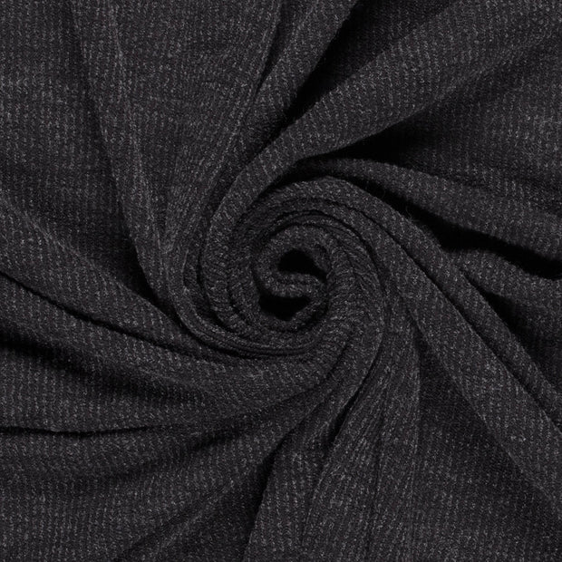 Rib Jersey tissu Melange Noir