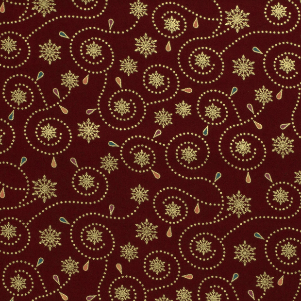 Cotton Poplin fabric Christmas Red