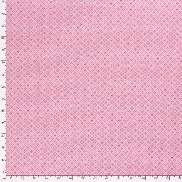 Cotton Poplin fabric Abstract Light Pink