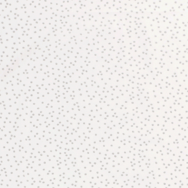 Cotton Poplin fabric Christmas dots Off White