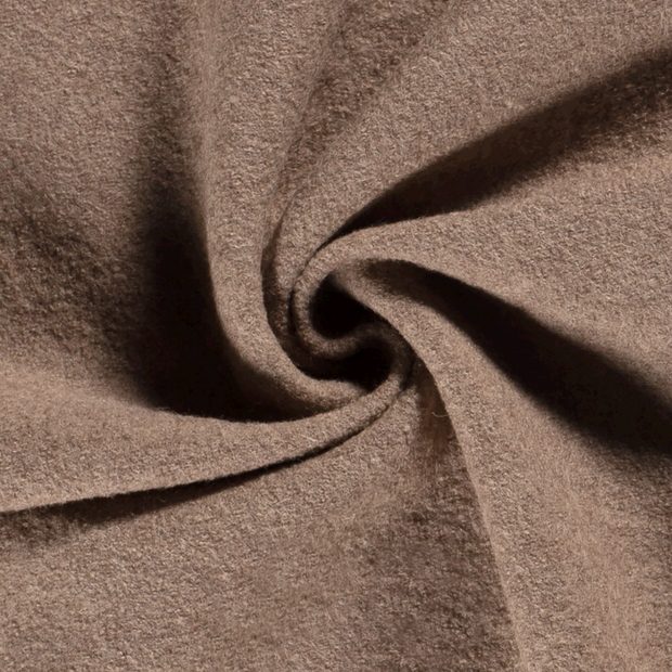 Wool Boucle fabric Unicolour Brown Taupe