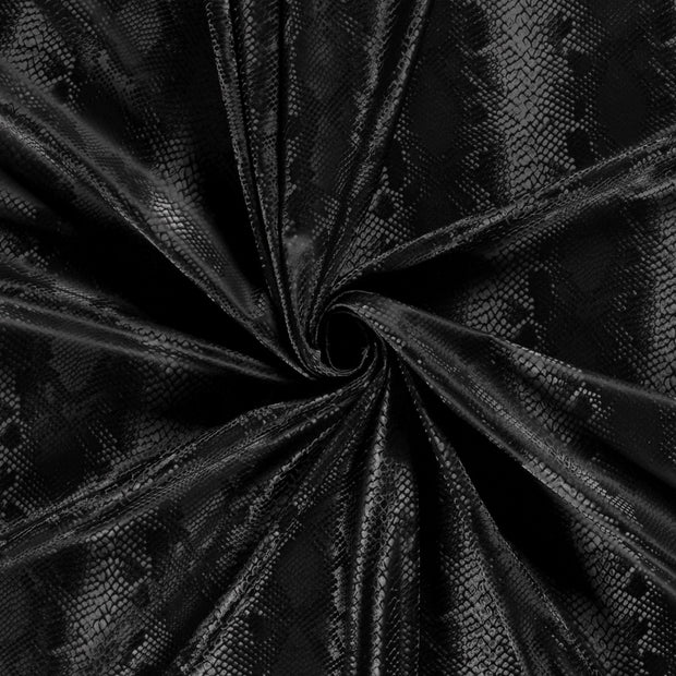 Stretch Leather fabric Black brushed 