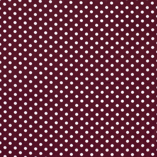 Cotton Poplin fabric Dots Red