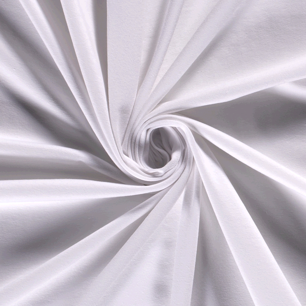 Jersey de Coton GOTS tissu Unicolore Blanc optique