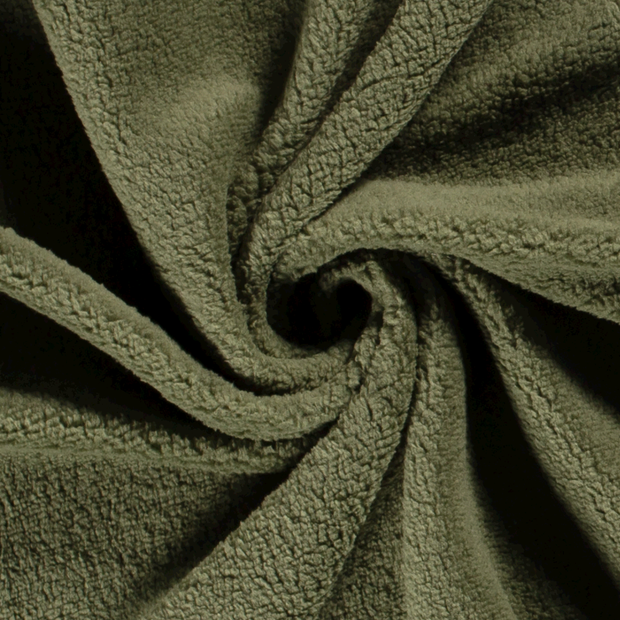 Sherpa Fleece fabric Unicolour Forest Green