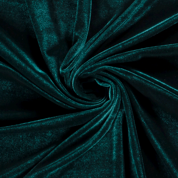 Velvet fabric Unicolour Petrol