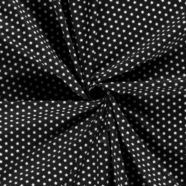 Cotton Poplin fabric Black printed 