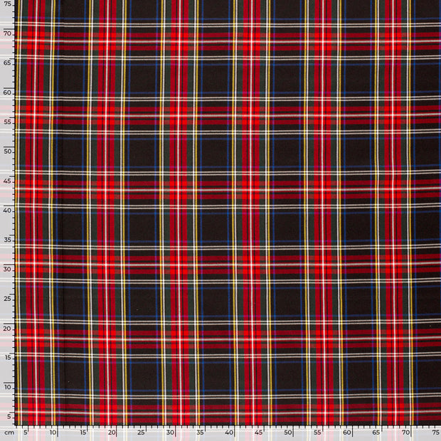 Gabardine fabric Checks Black