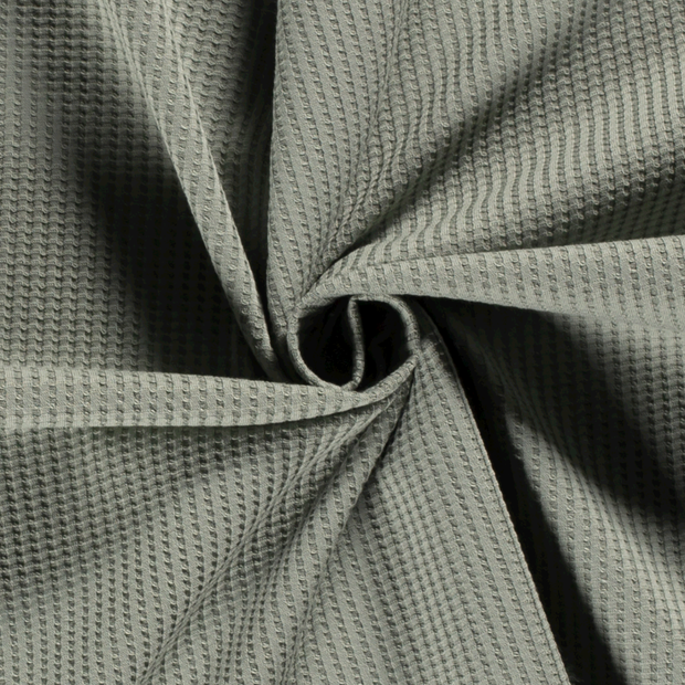 Gauffré Jersey tissu Unicolore Menthe foncée