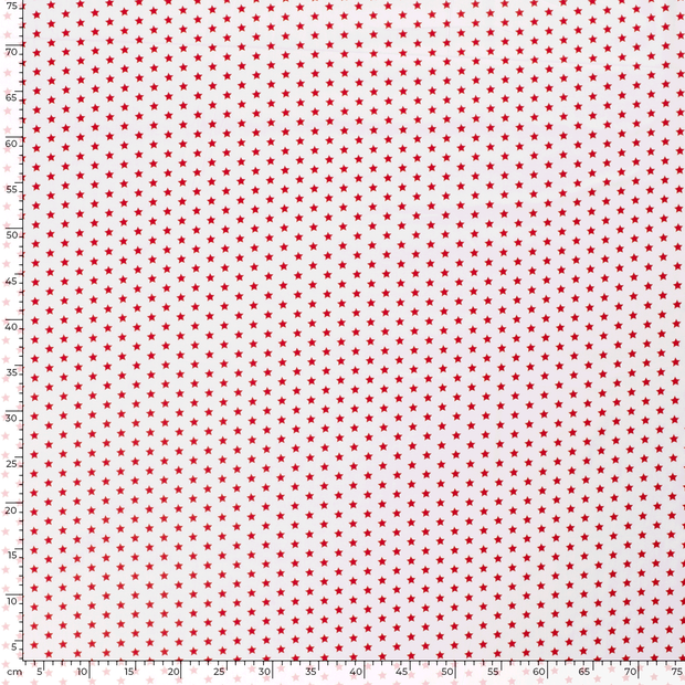 Cotton Poplin fabric Stars White