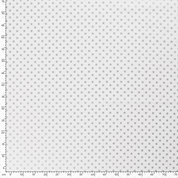 Cotton Poplin fabric Christmas stars Off White