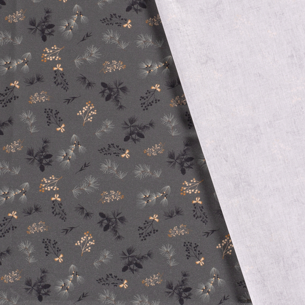Cotton Poplin fabric Christmas printed and foil 