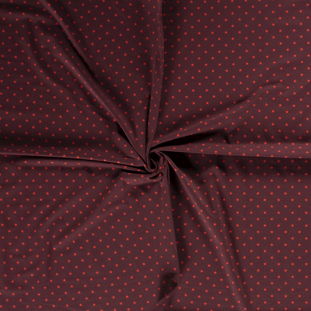 Jersey de Coton tissu Bordeaux imprimé 