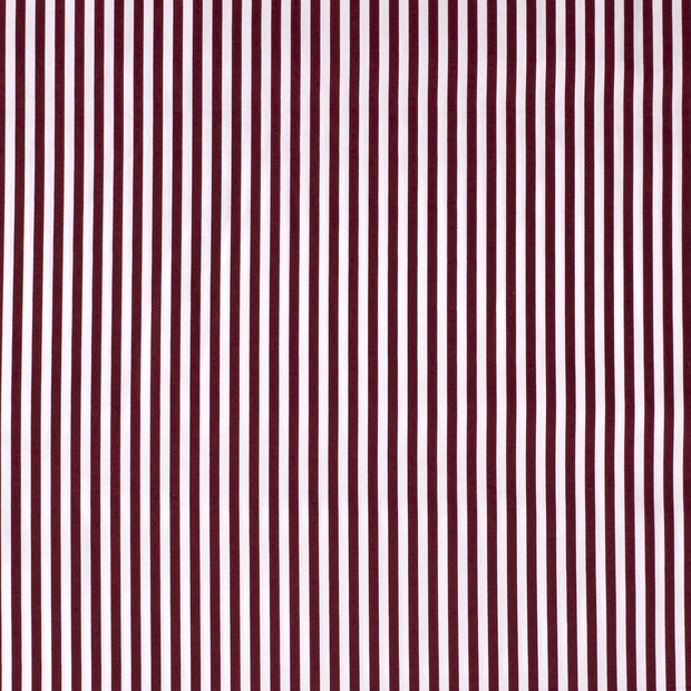 Cotton Poplin fabric Stripes Bordeaux