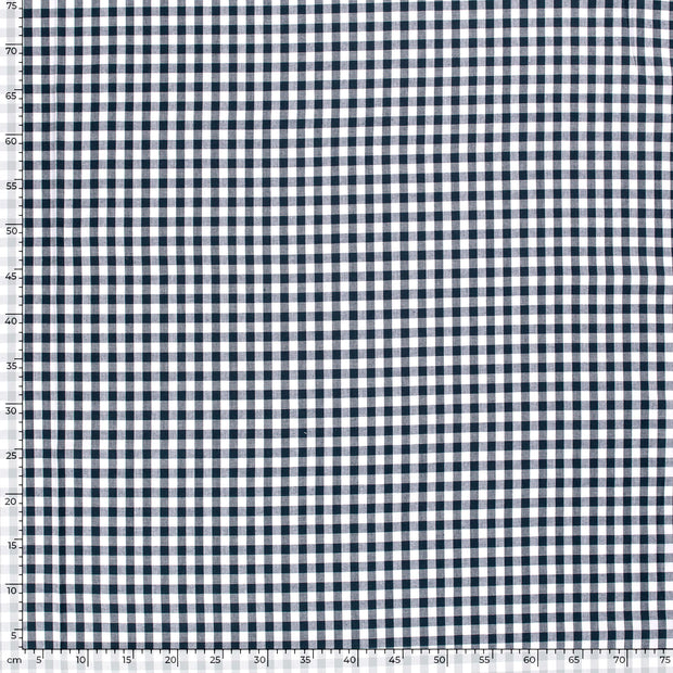 Cotton Poplin Yarn Dyed fabric Checks Navy