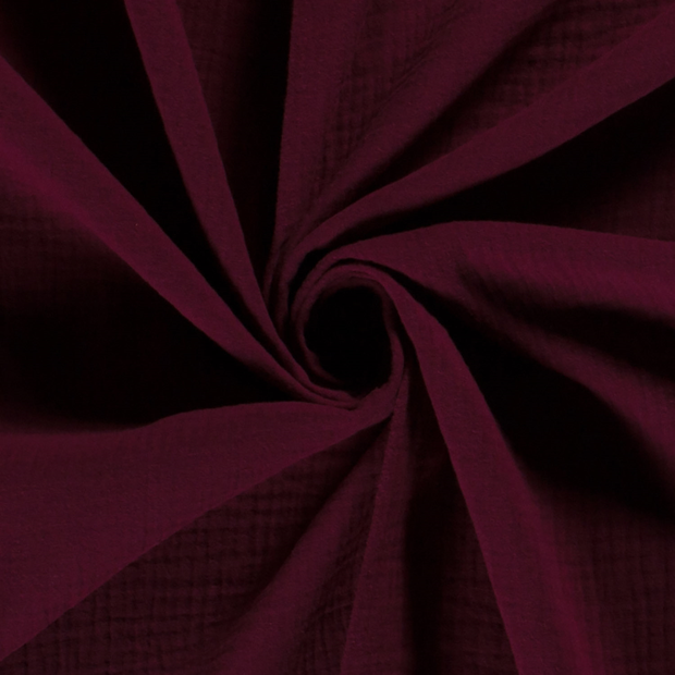 Muslin fabric Unicolour Wine red