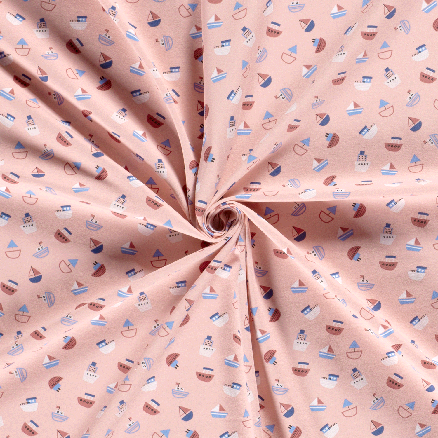 Cotton Jersey fabric Sailboats Salmon Wholesale fabrics Nooteboom Textiles
