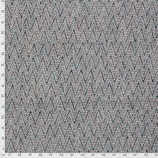 Jacquard tela Zigzag Azul marino