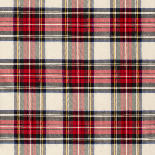 Gabardine Stretch fabric Checks White