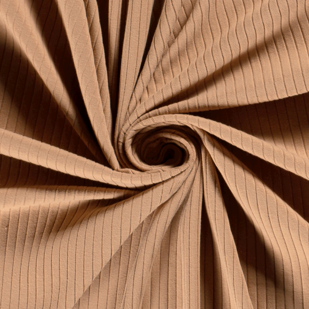 Rib Jersey fabric Unicolour Nutmeg