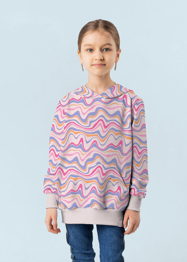 Alphen Fleece stof Abstract Licht roze