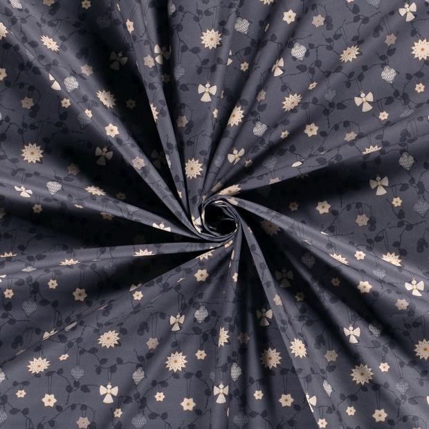 Cotton Poplin fabric printed and foil 