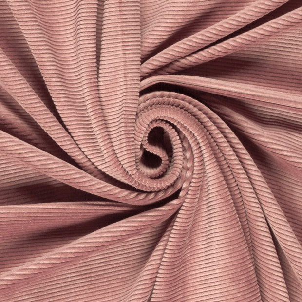 Nicky Velours Rib fabric Unicolour Old Pink