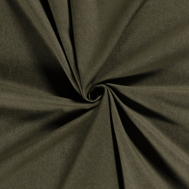 Denim Stretch fabric Khaki Green pre-washed 