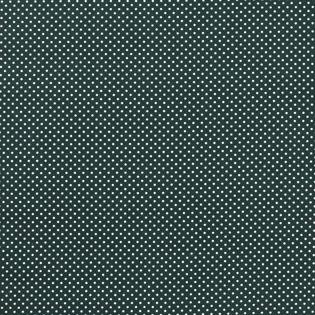 Cotton Poplin fabric Dots Dark Green
