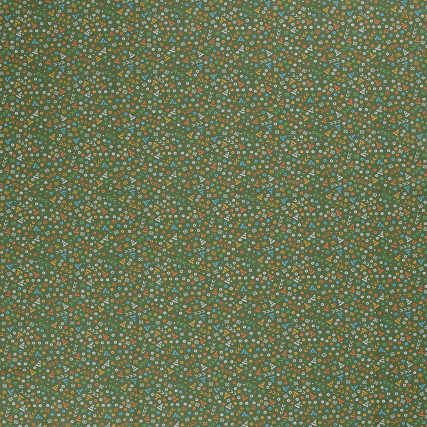Cotton Poplin fabric Khaki Green matte 