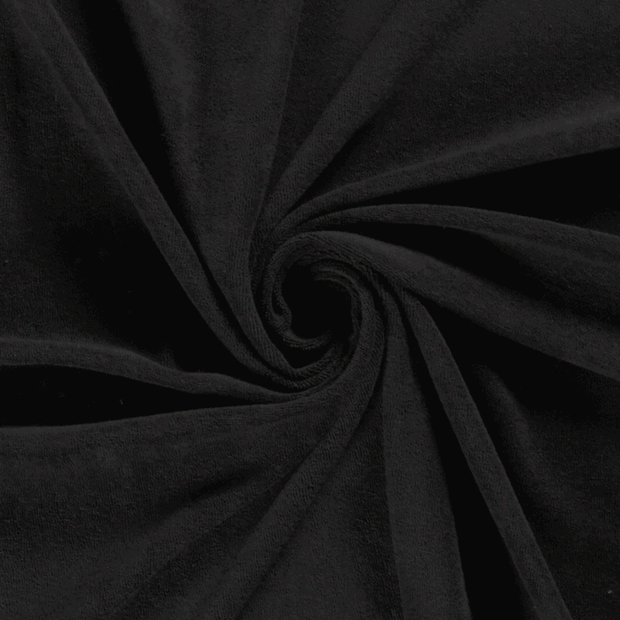 Stretch terry fabric Unicolour Black