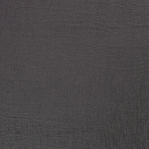 Muslin Triple Layer fabric Dark Grey matte 