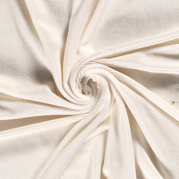 Velvet fabric Rib Off White