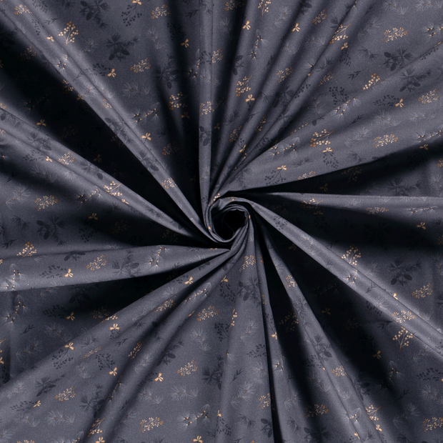 Cotton Poplin fabric printed and foil 