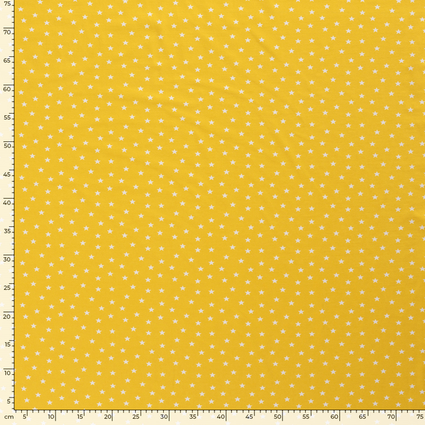 Cotton Jersey fabric Stars Yellow