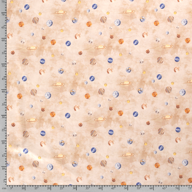 Baumwolle Jersey fabrik Weltraum Beige