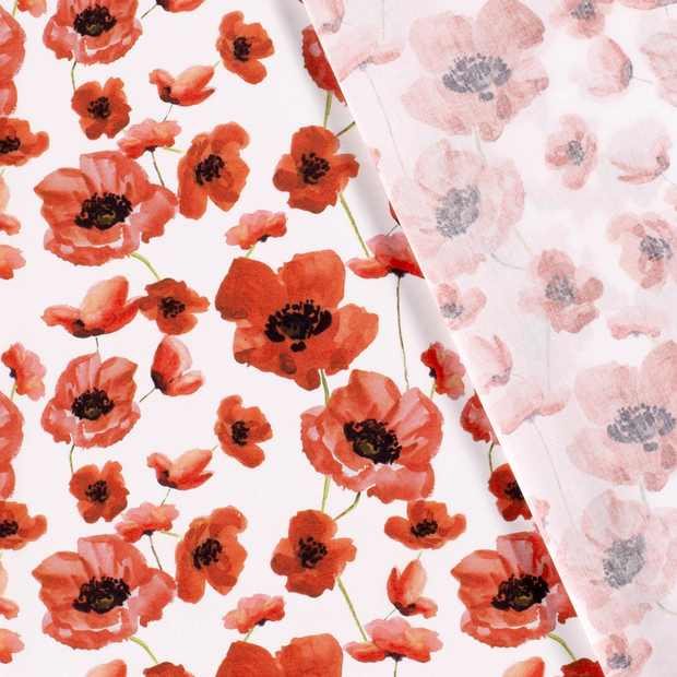 Cotton Poplin fabric Flowers printed 