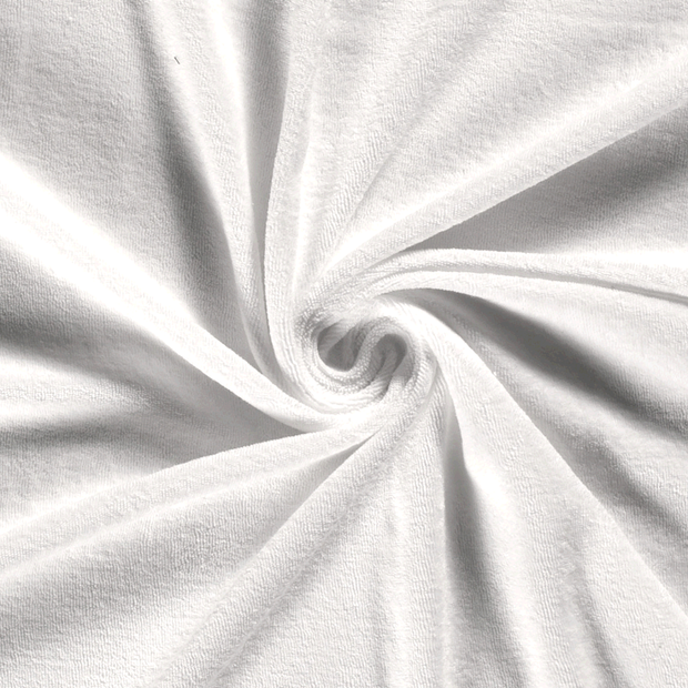 Stretch terry fabric Unicolour Optical White
