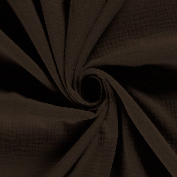 Muslin fabric Unicolour Dark Brown