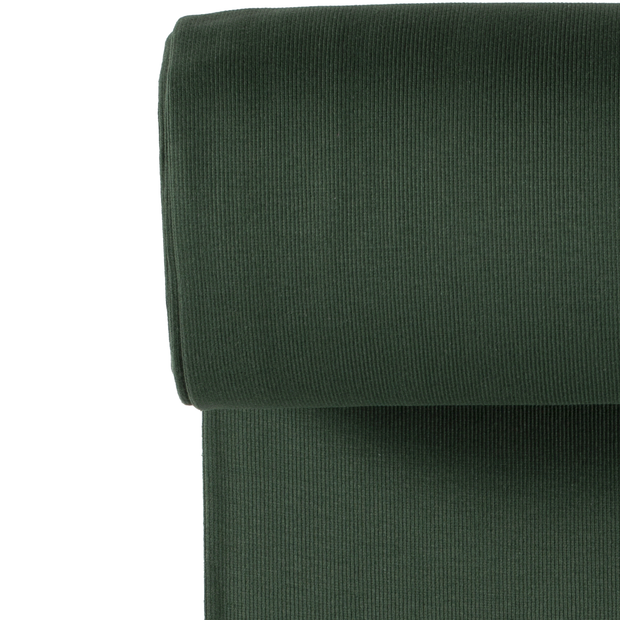 Bord Cote 2x2 Rib tissu Unicolore Vert foncé