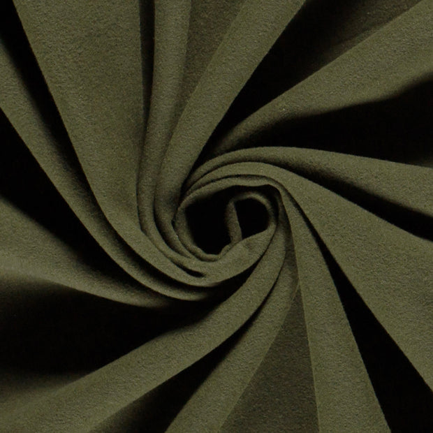 Mantel Wool Touch fabric Unicolour Khaki Green