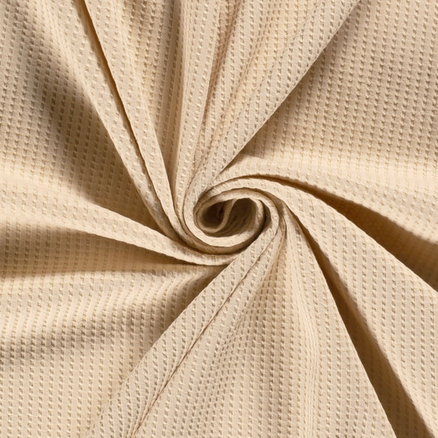 Gauffré Jersey tissu Unicolore Beige