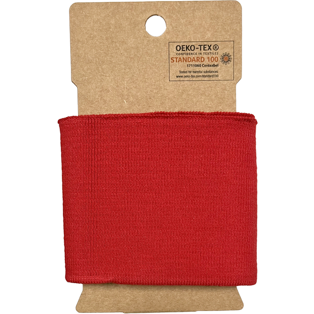 Cuff 1x1 fabric Unicolour Red