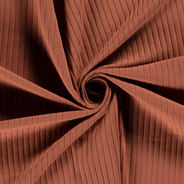 Rib Jersey fabric Unicolour Redwood
