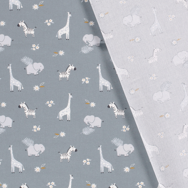 Cotton Poplin fabric Animals printed 