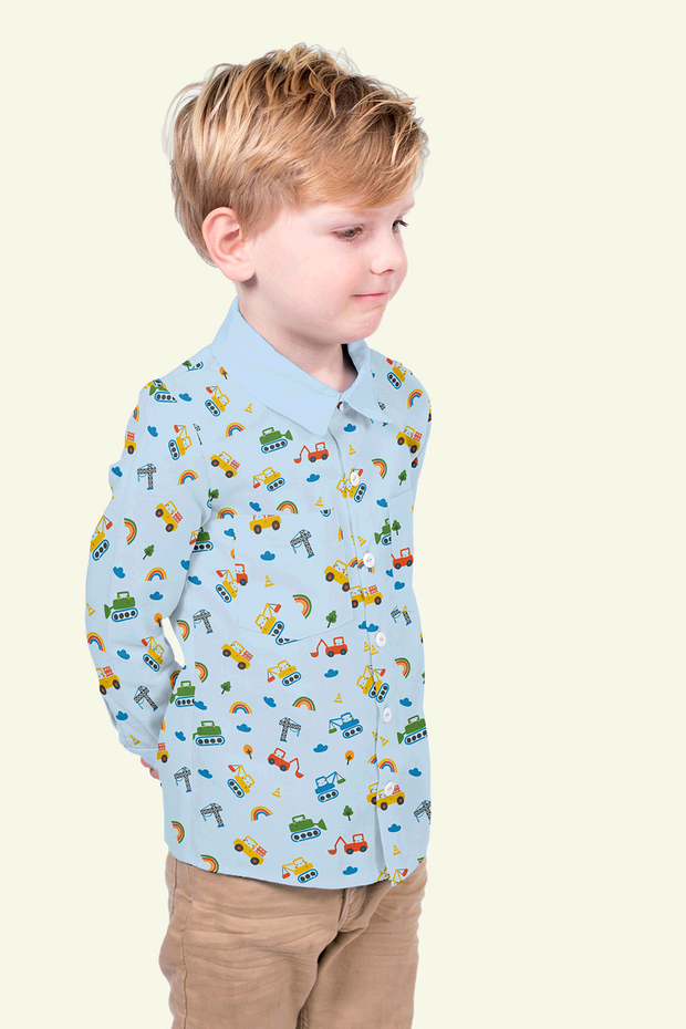 Cotton Poplin fabric Tractors 