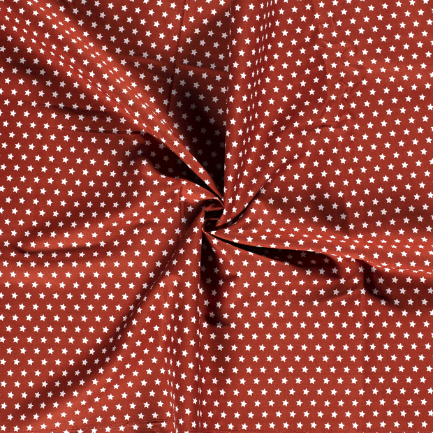 Cotton Poplin fabric Brique printed 