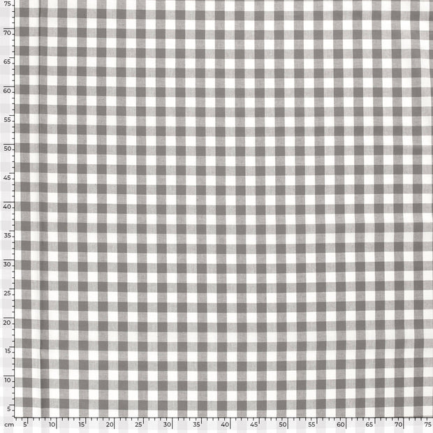 Cotton Poplin Yarn Dyed fabric Checks Dark Grey