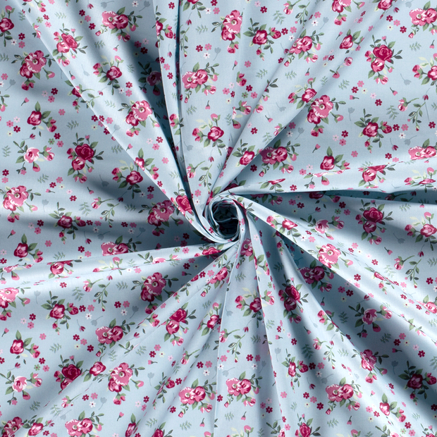 Cotton Poplin fabric Indigo printed 