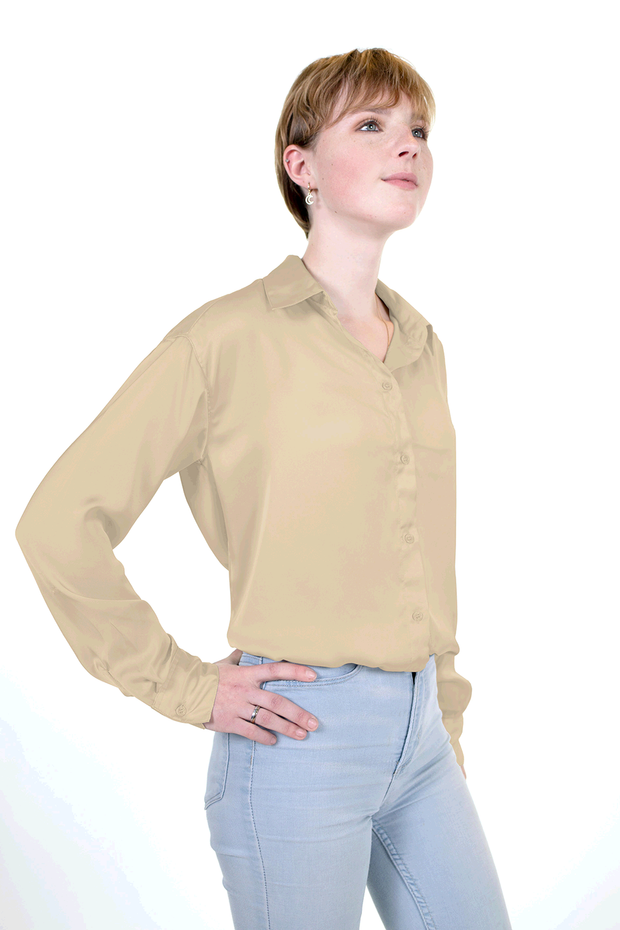 Satin fabric Unicolour Beige